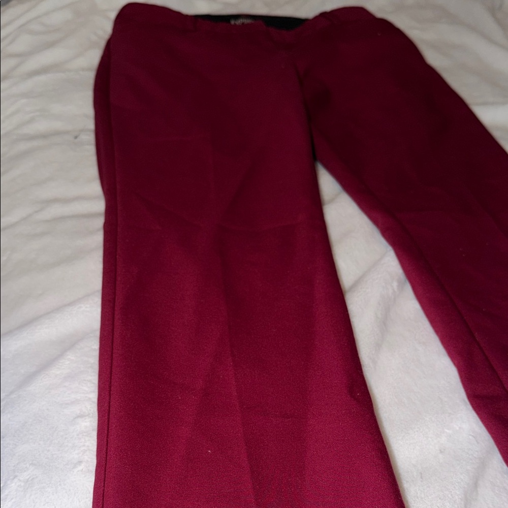 Express Straight Leg Pants in Burgundy - Picture 3 of 6